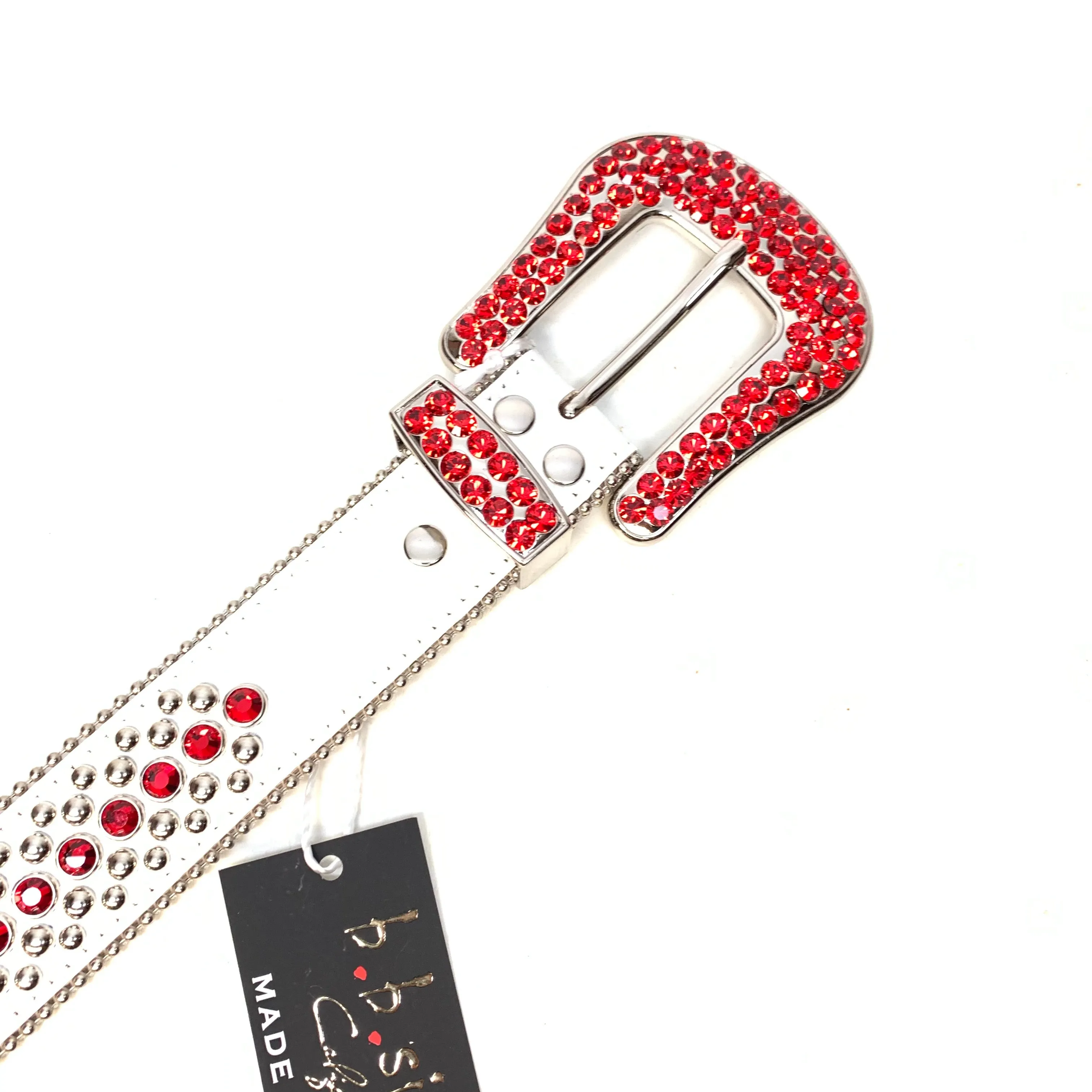 b.b. Simon White Red Magic Crystal Belt