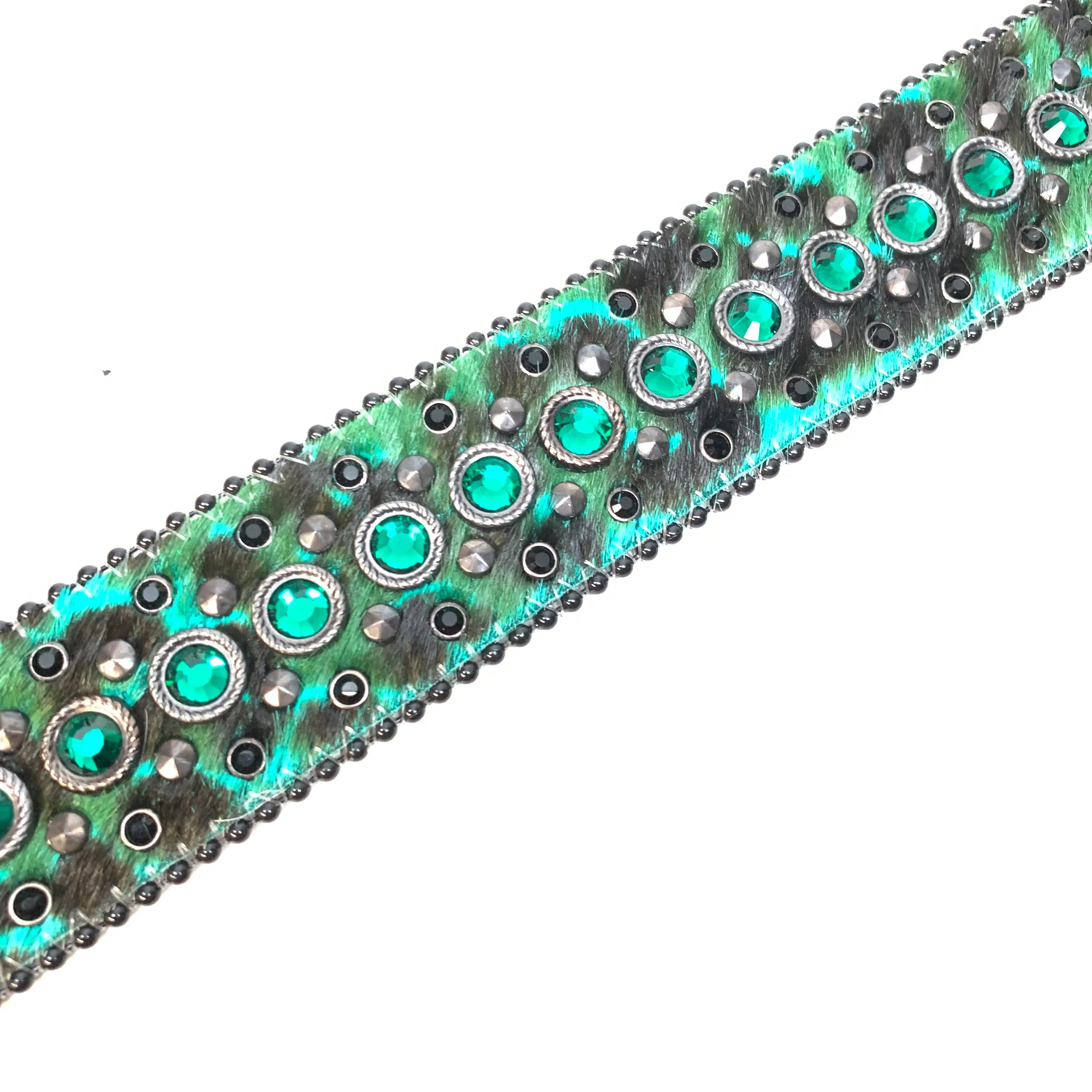 b.b. Simon Wild Emerald Pony Hair Crystal Belt