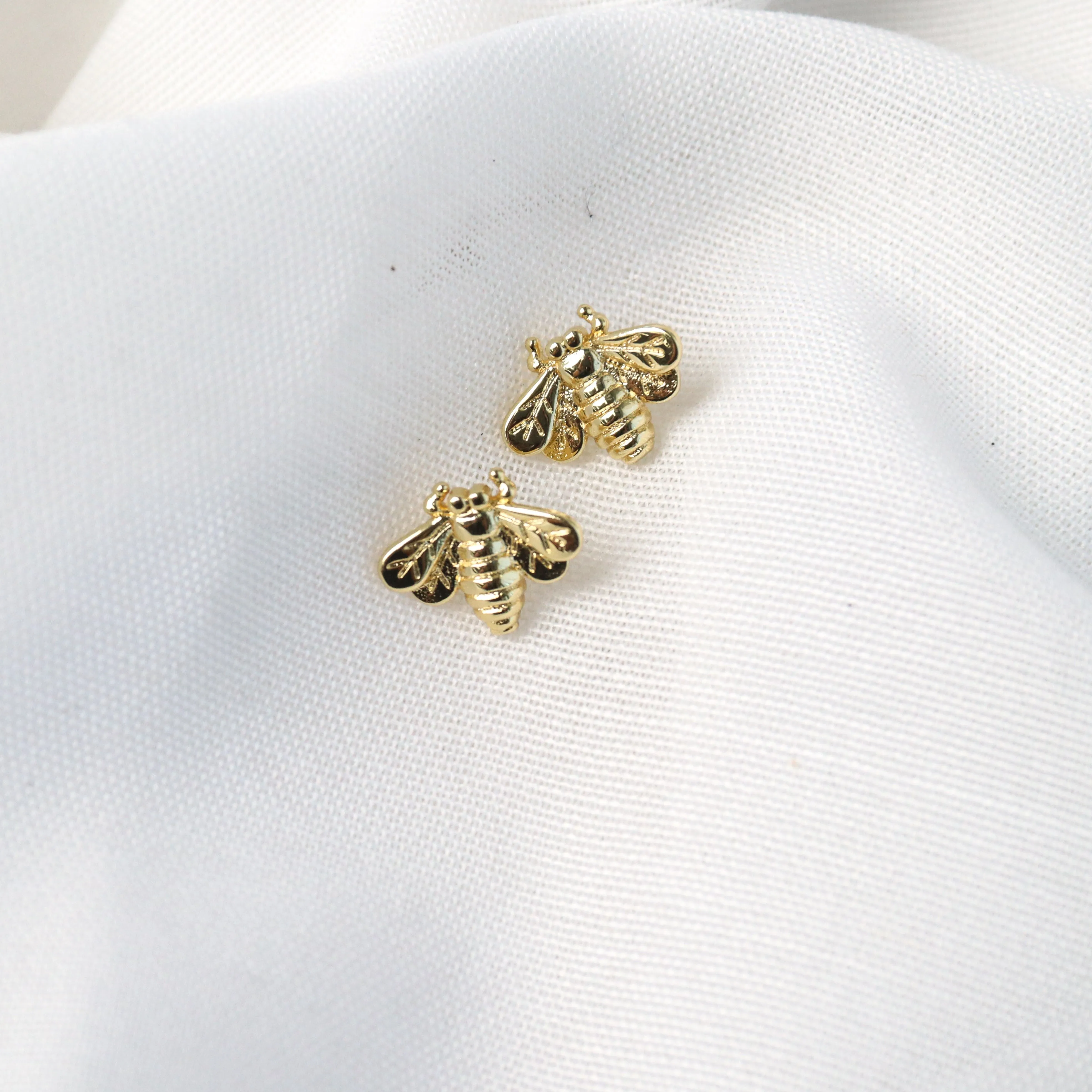 Bee Stud Earrings| Sterling Silver and Gold