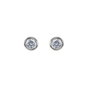 Bezel Set Stud Earrings