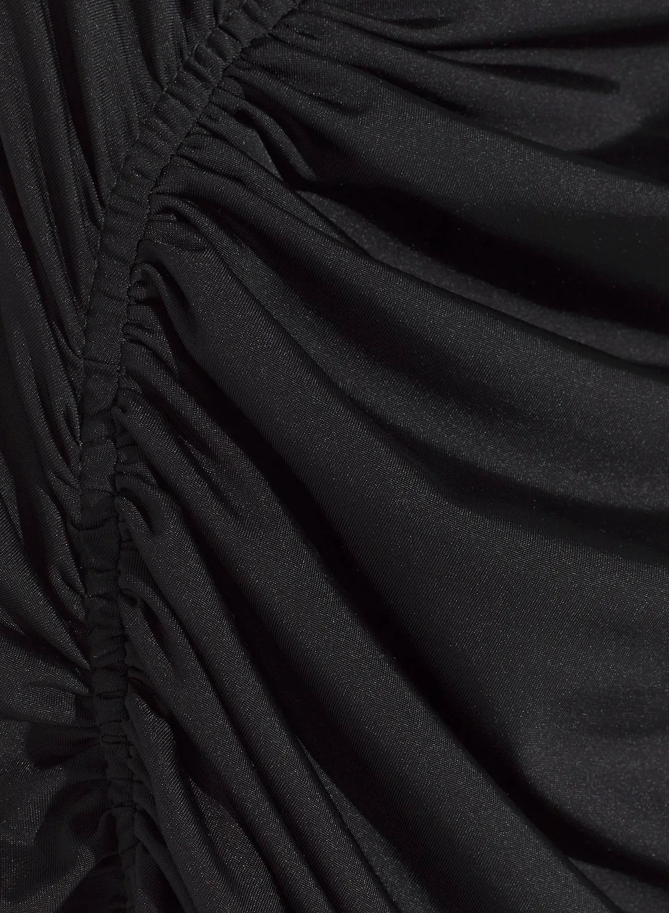 black asymmetrical pierced ruched dress