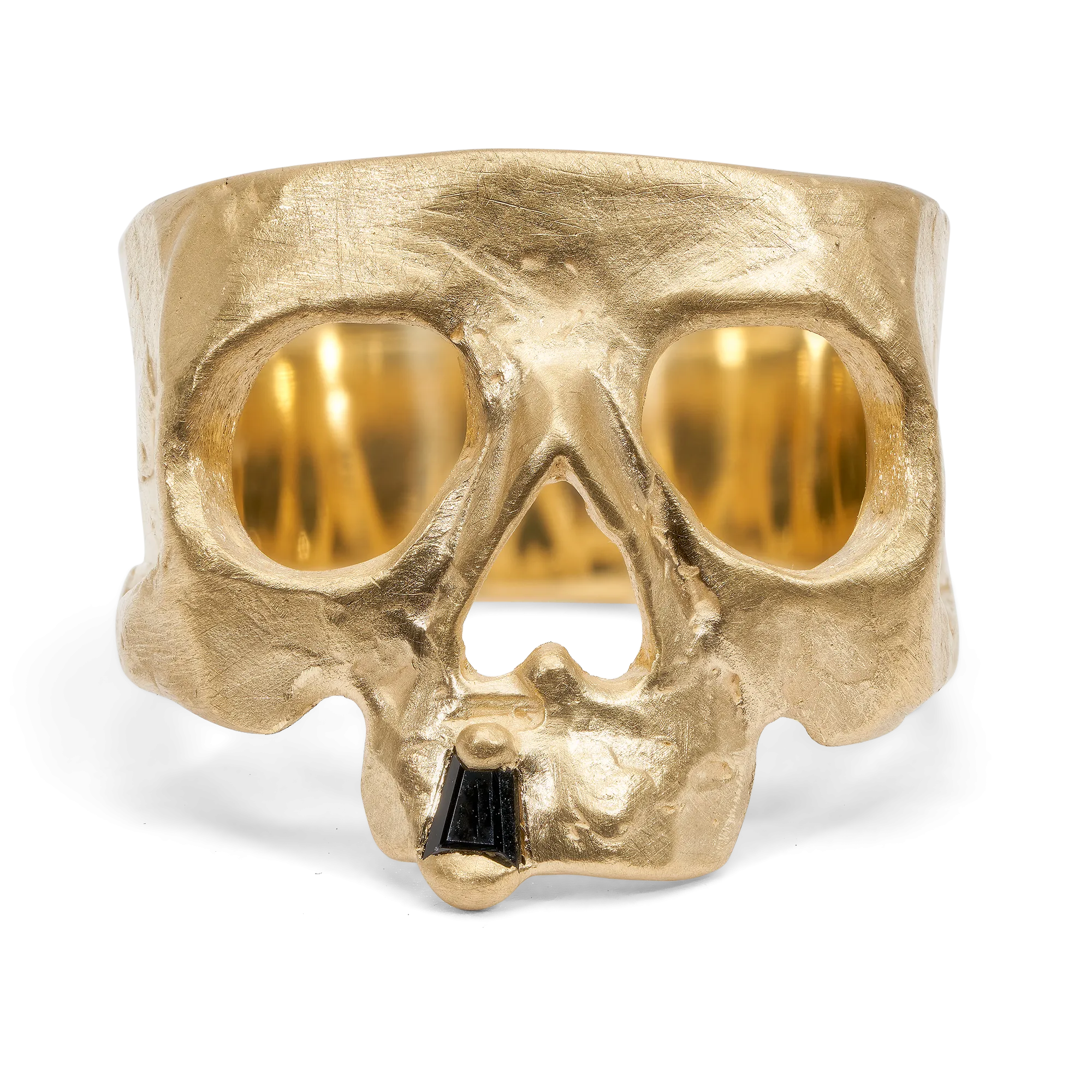 Black Snaggletooth Skull Ring - Made to Order