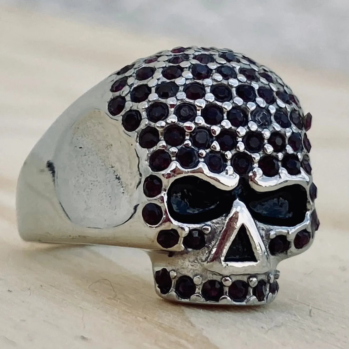 Bling Skull Ring - Dark Purple - SLC91  CLEARANCE
