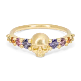 Blossom Crush Love Dusk Skull Ring - Made to Order