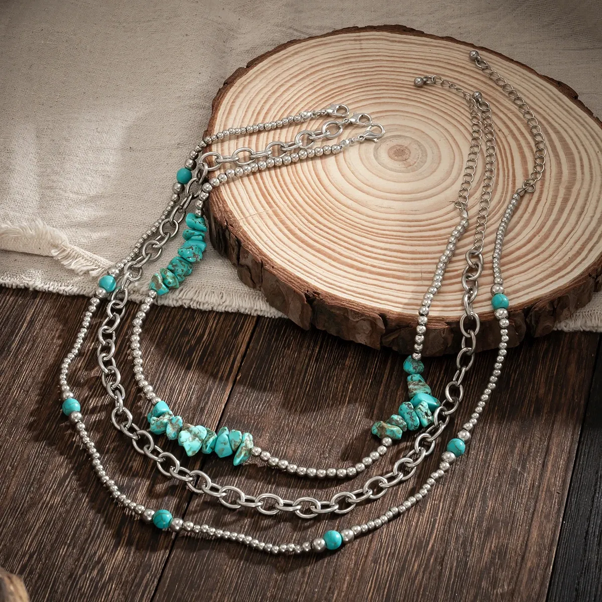 Bohemian Turquoise Stone Clavicle Necklace