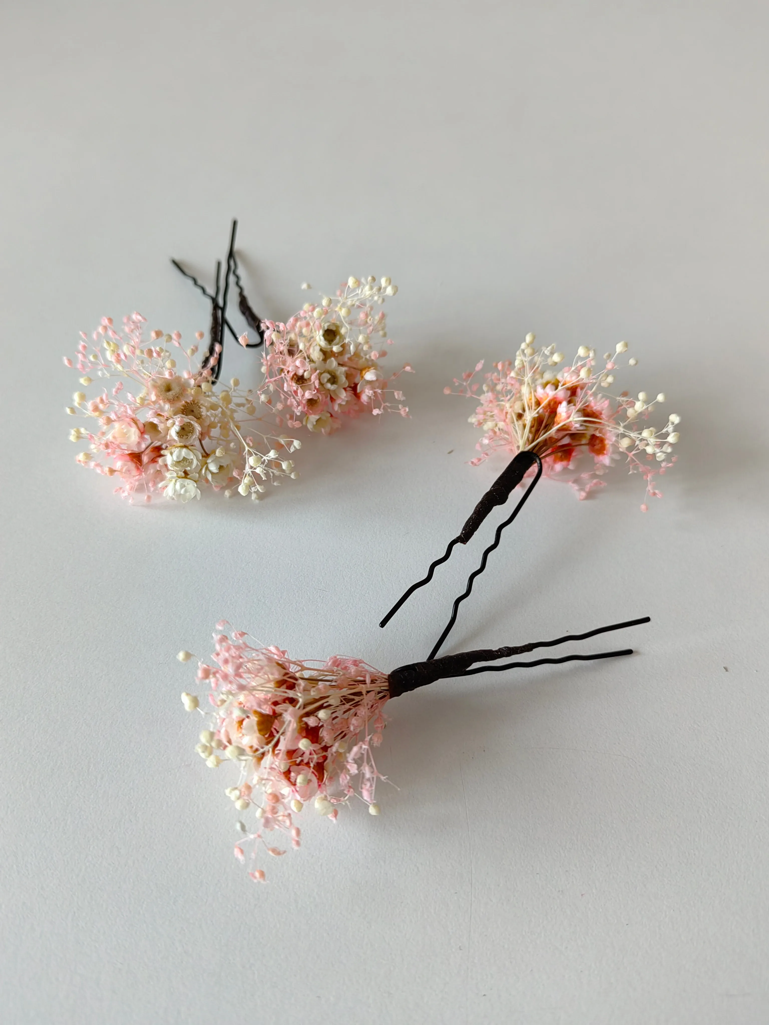 Bridal blush and ivory hair pins