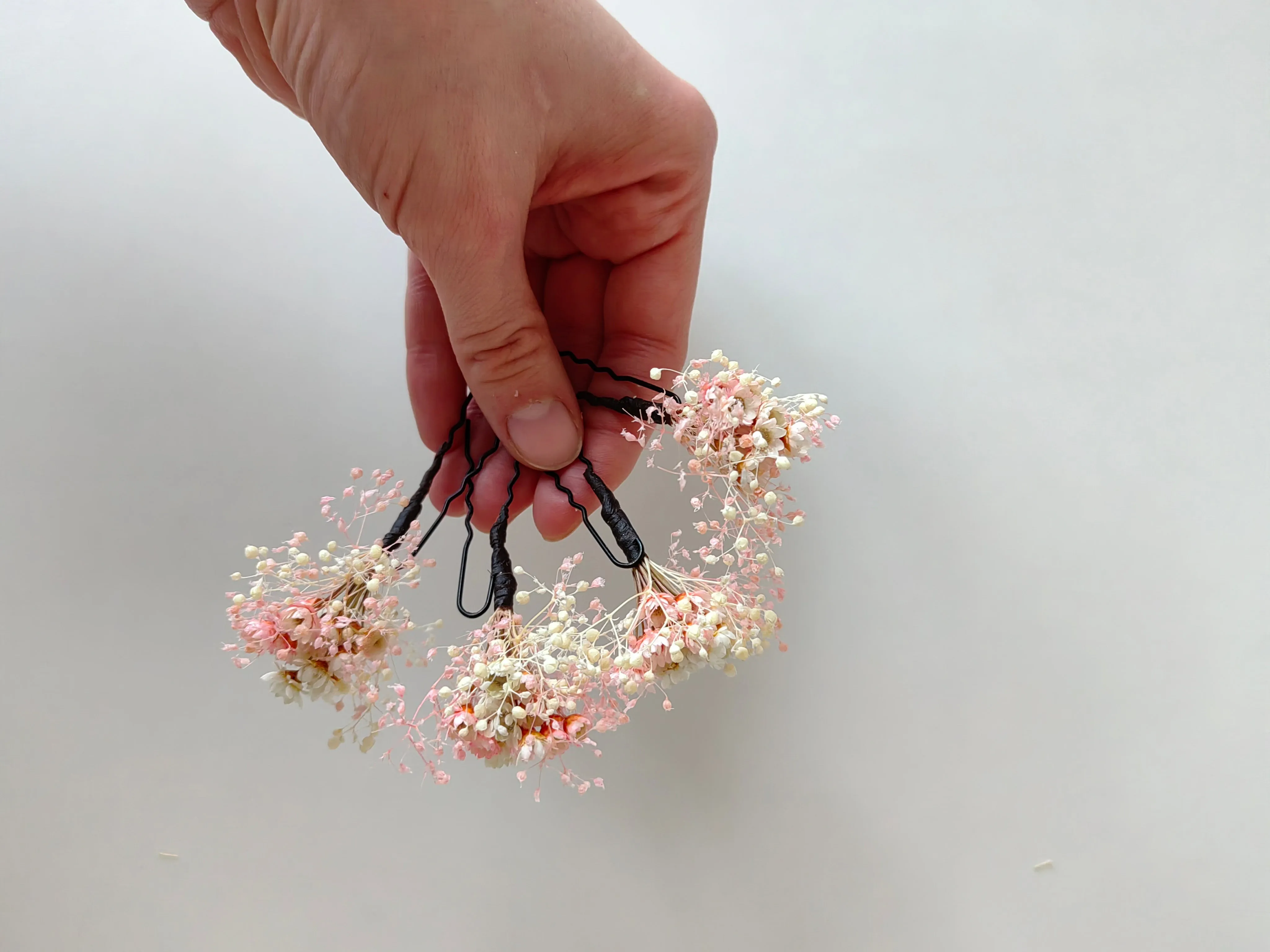 Bridal blush and ivory hair pins