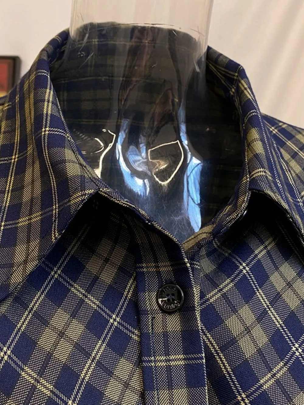 BRISA Belted Plaid Shirt Dress