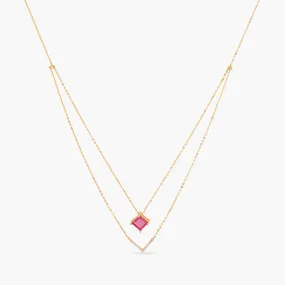 By Your Side CZ Silver Layered Necklace