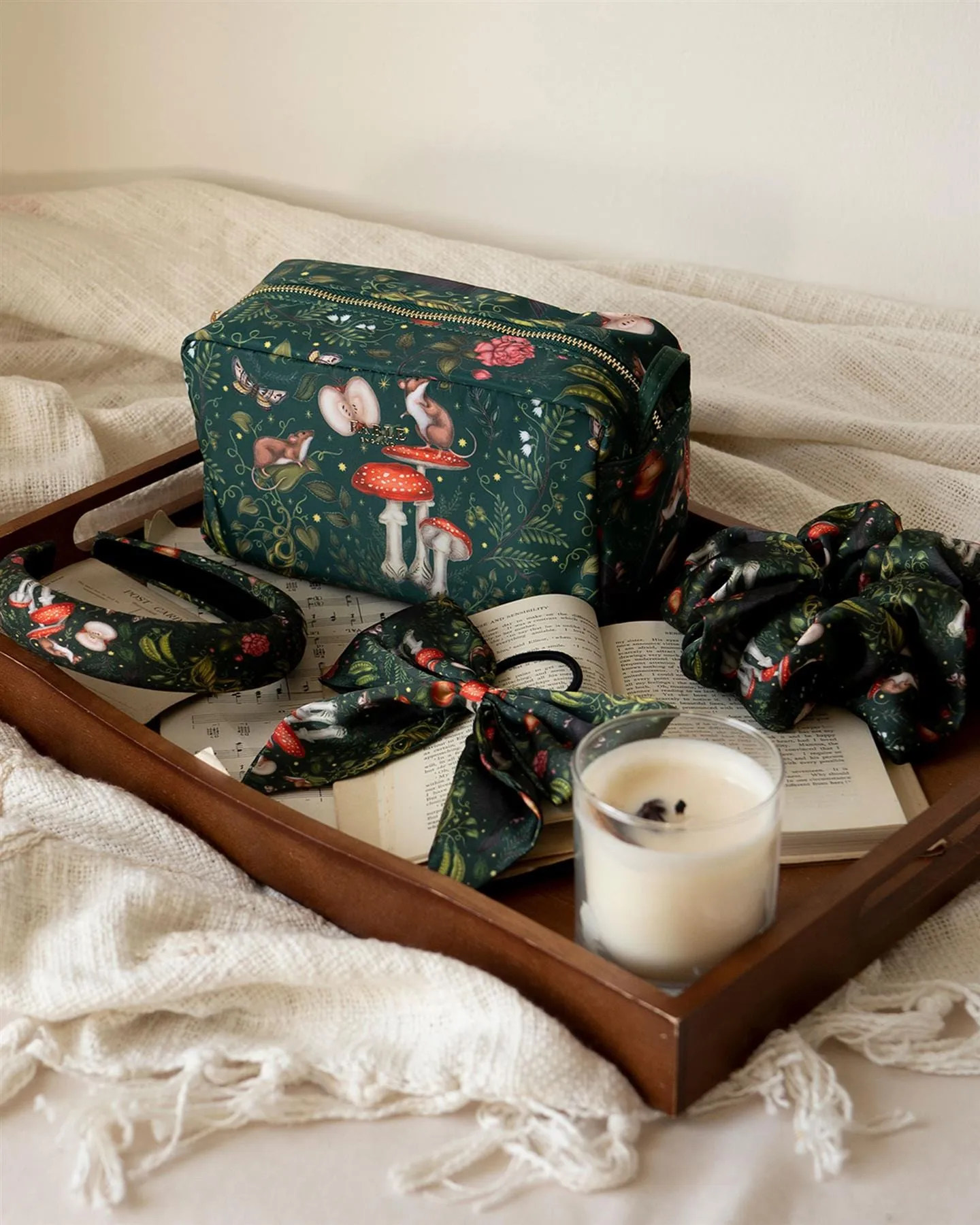 Catherine Rowe Into the Woods Oversized Scrunchie - Green