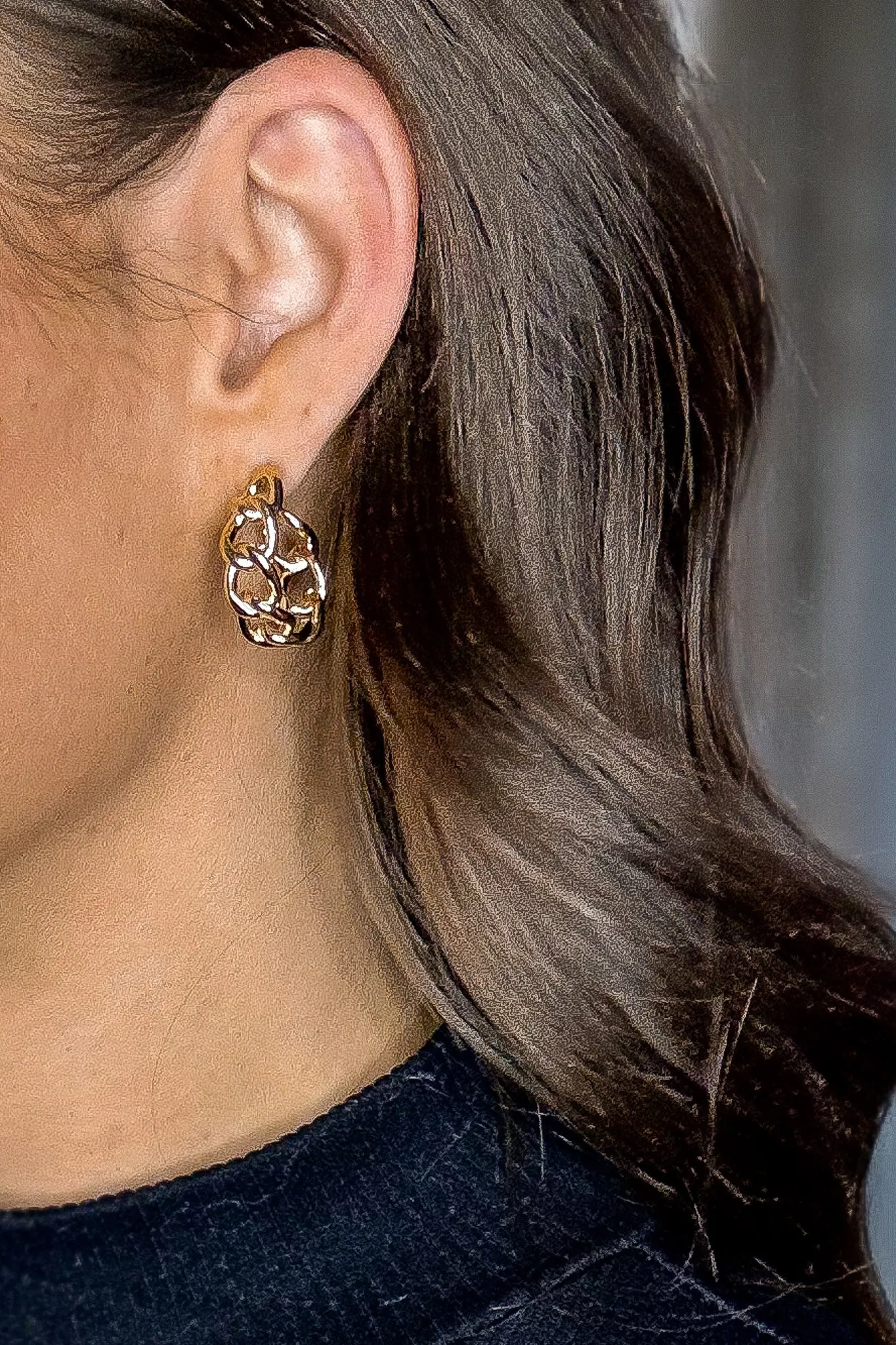 Chain Hoop Gold FIlled Earrings