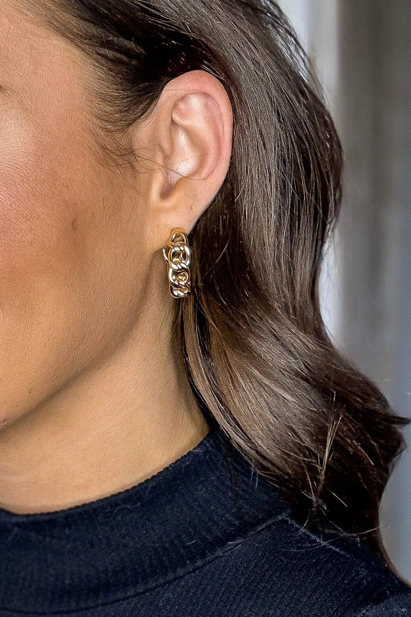 Chain Hoop Gold FIlled Earrings