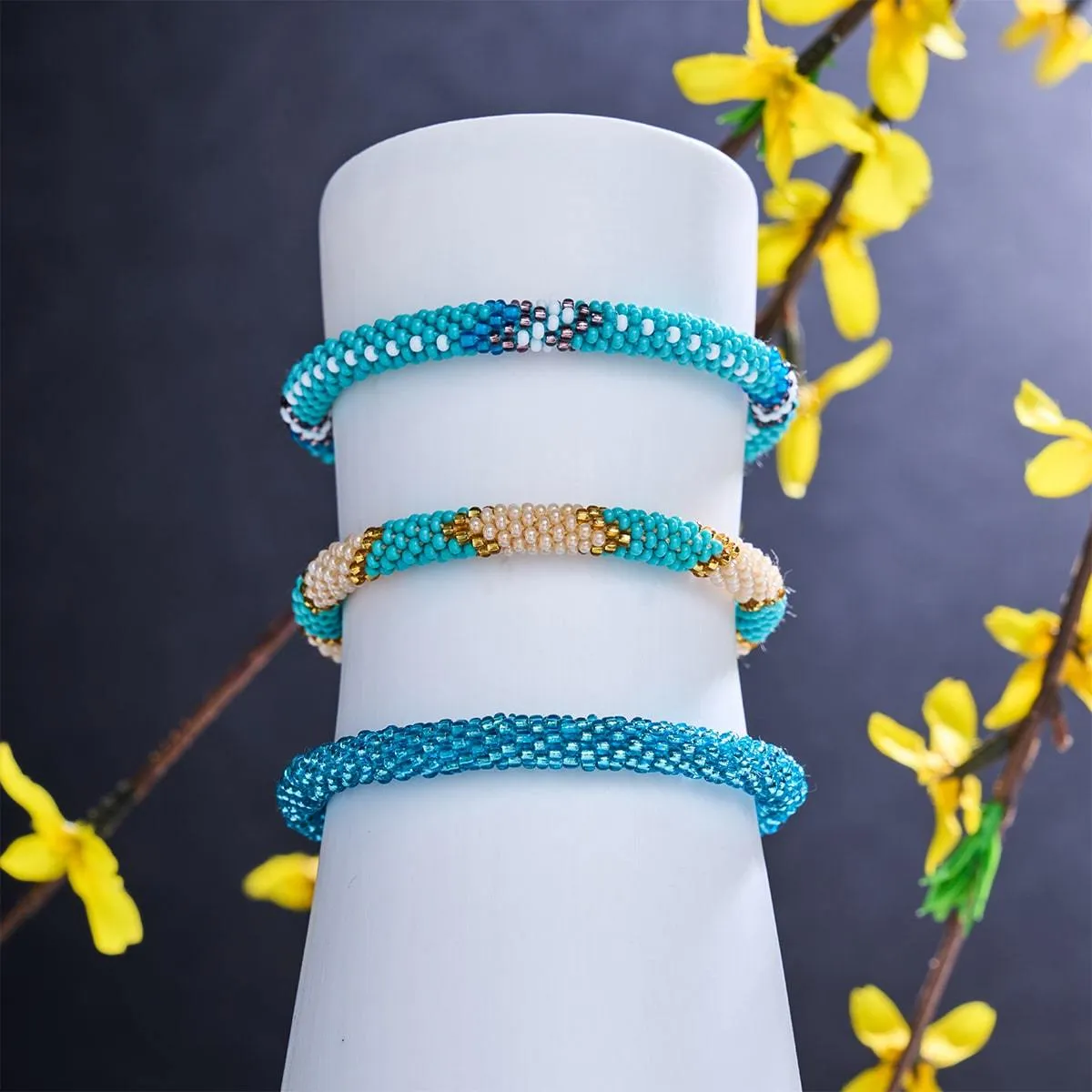 Champagne Beach | Himalayan Glass Bead Bracelet