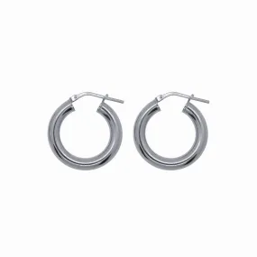 Chunky Hoop Earrings - Large - Silver