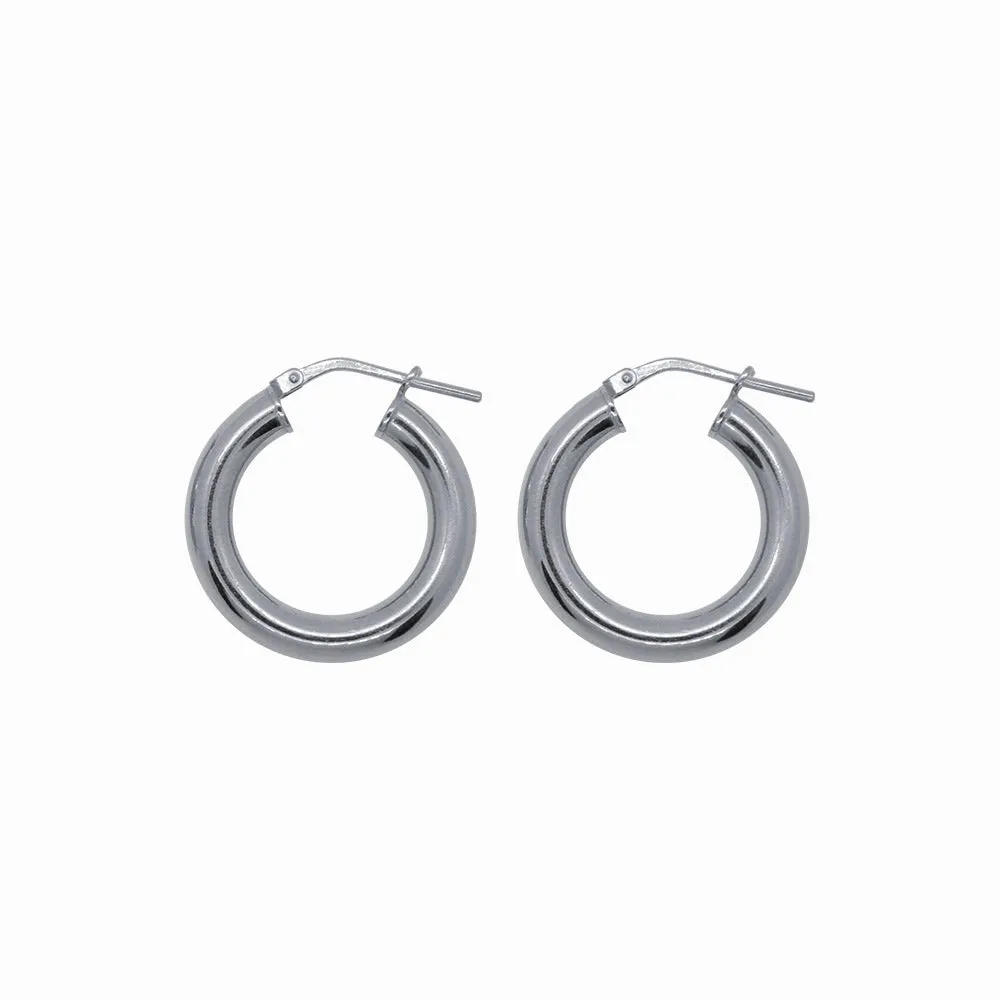 Chunky Hoop Earrings - Large - Silver