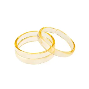Clear yellow bangles set/3