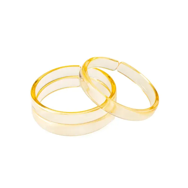 Clear yellow bangles set/3
