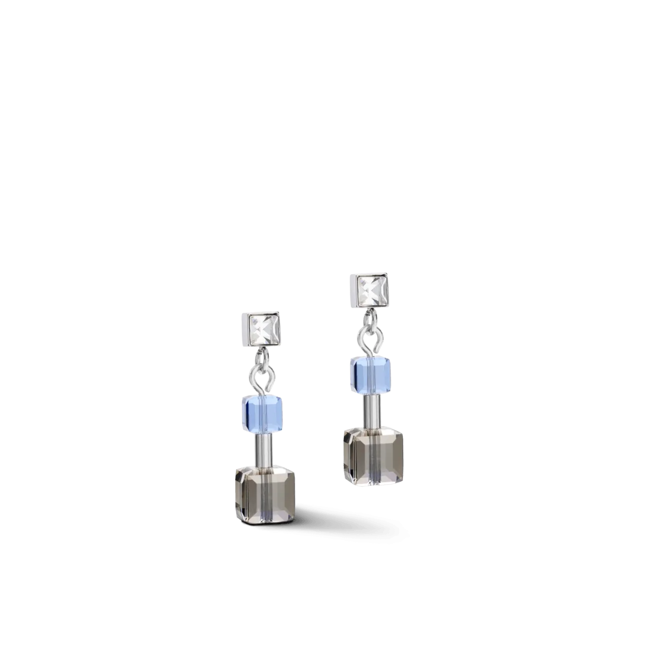 Coeur De Lion Blue Minimalist Crystals GeoCUBE® Earrings