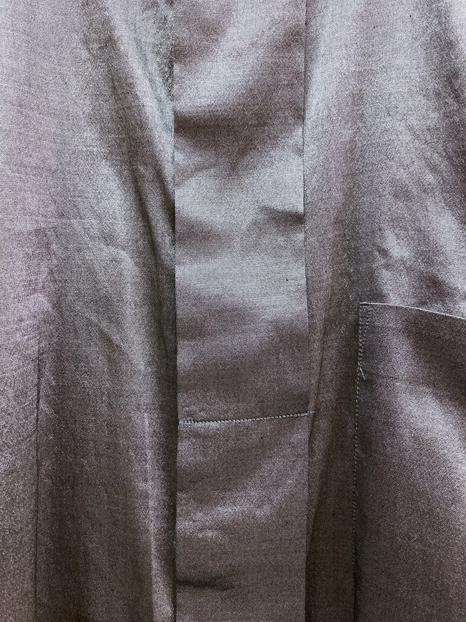 Comme des Garcons Homme Plus 1997 silver poly silk shantung wide placket shirt M