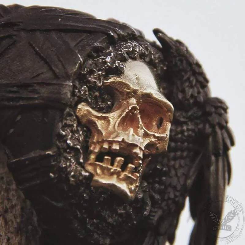Crow Sterling Silver Skull Ring