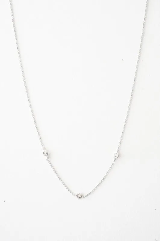 Crystal Bezel Trio Necklace