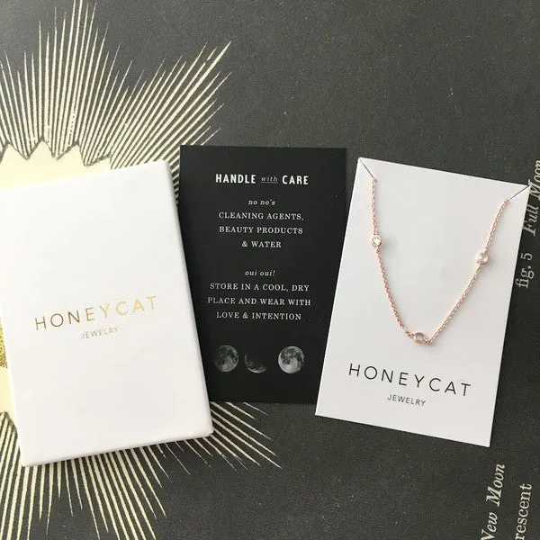 Crystal Bezel Trio Necklace