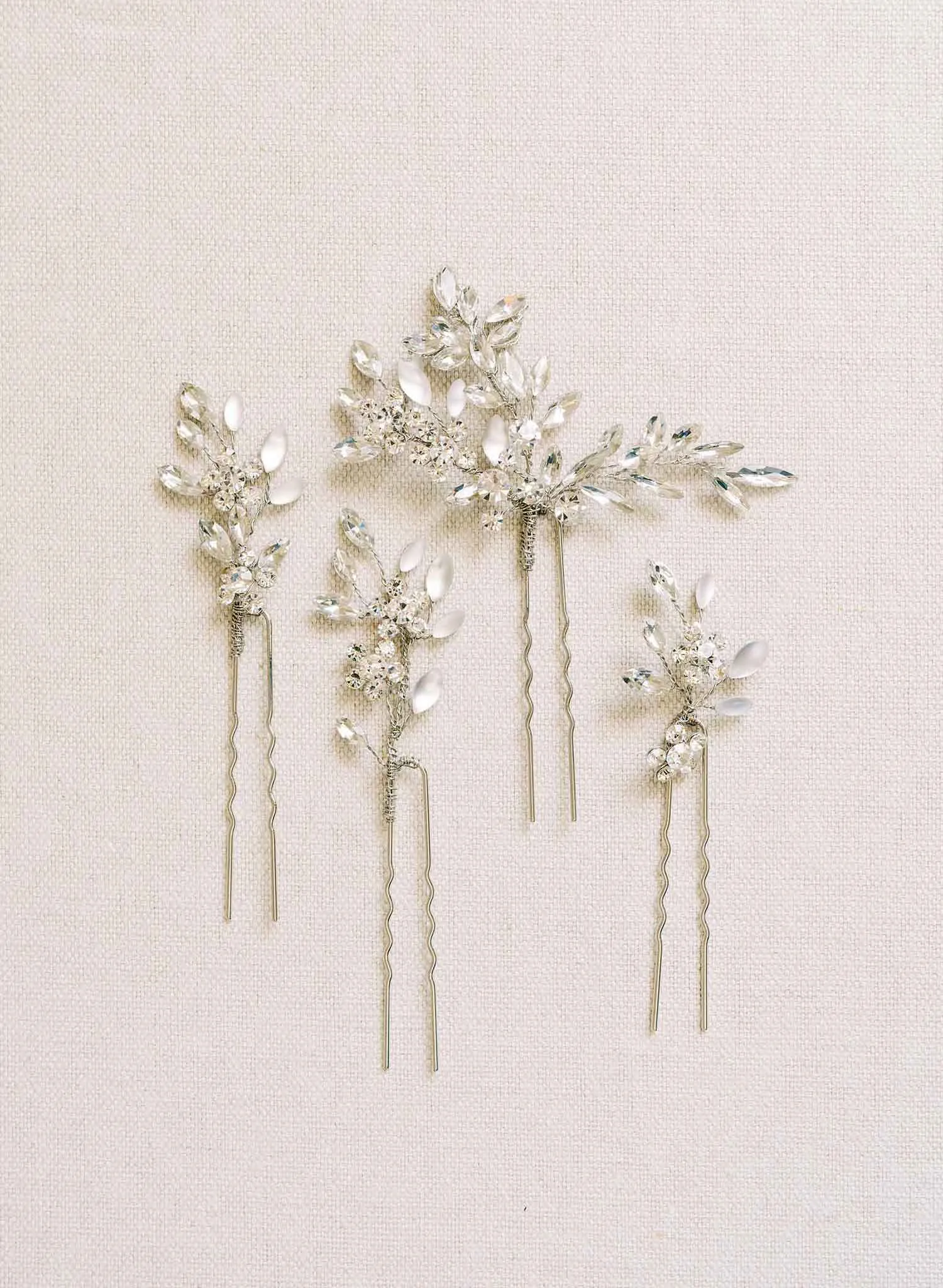Crystal ferns hair pin set of 4 - Style #2116