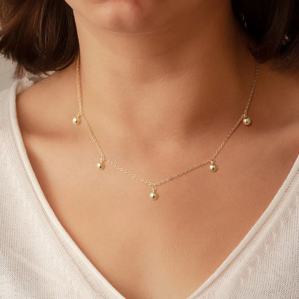 Dainty Diamond Choker Necklaces Station Chain Necklace- Confidence Ball