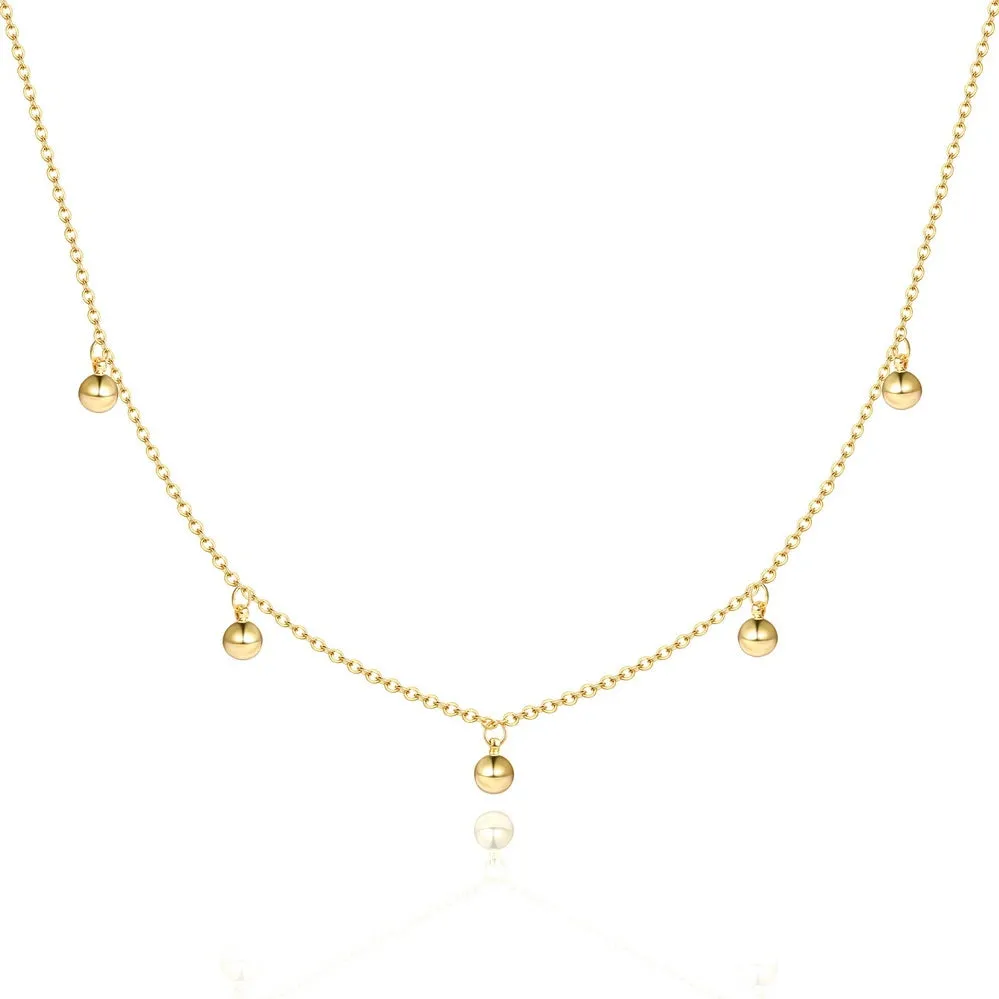 Dainty Diamond Choker Necklaces Station Chain Necklace- Confidence Ball