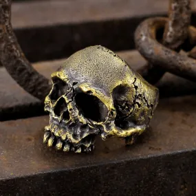 Dark Pioneer Brass Skull Ring