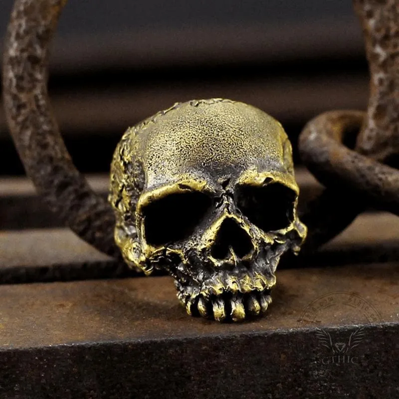 Dark Pioneer Brass Skull Ring