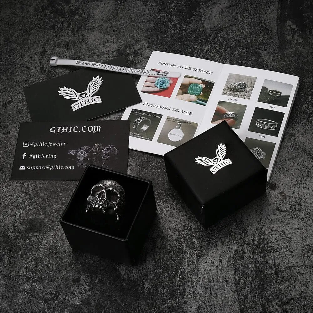 Dark Pioneer Brass Skull Ring