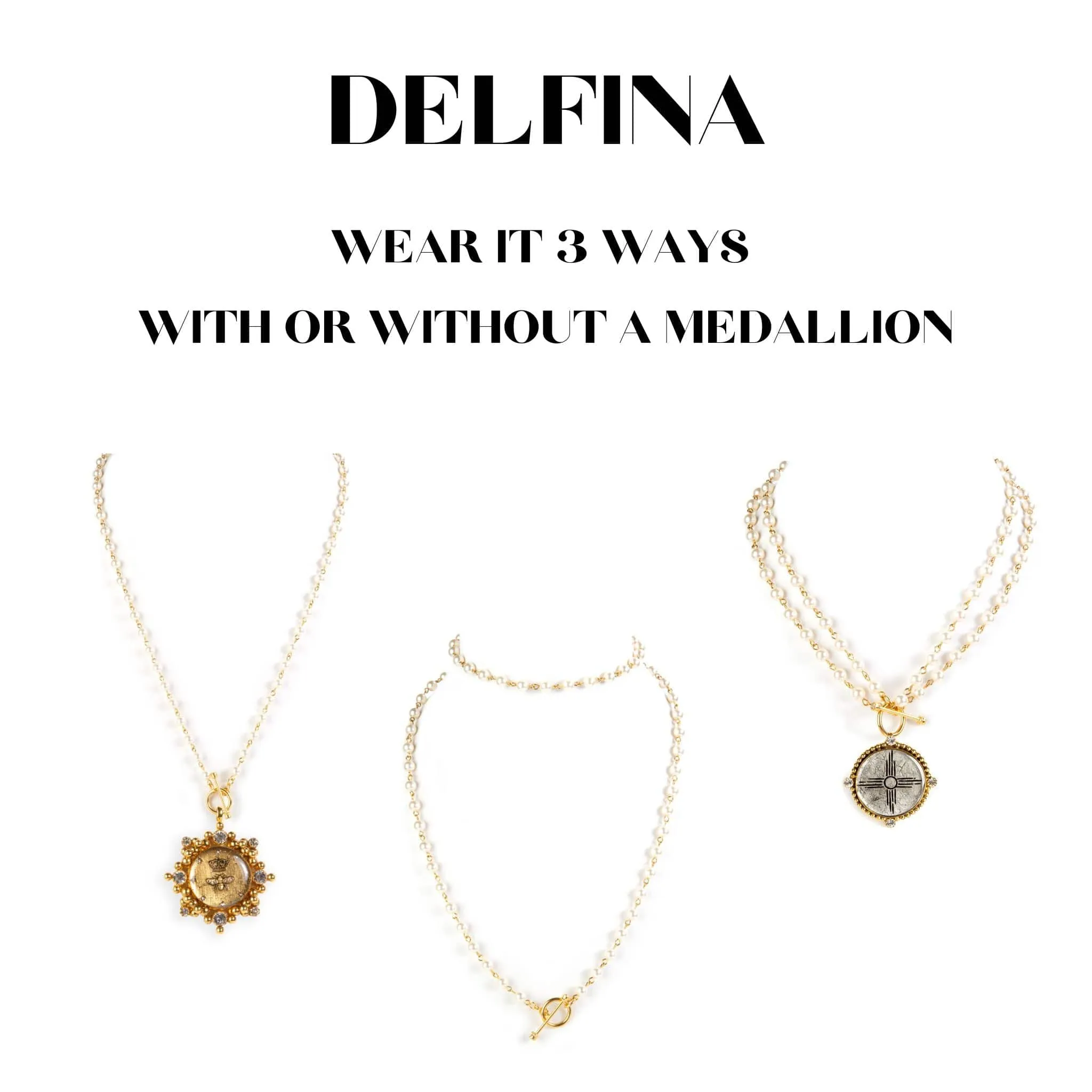 Delfina - 6mm Pearl Cream with All Medallions