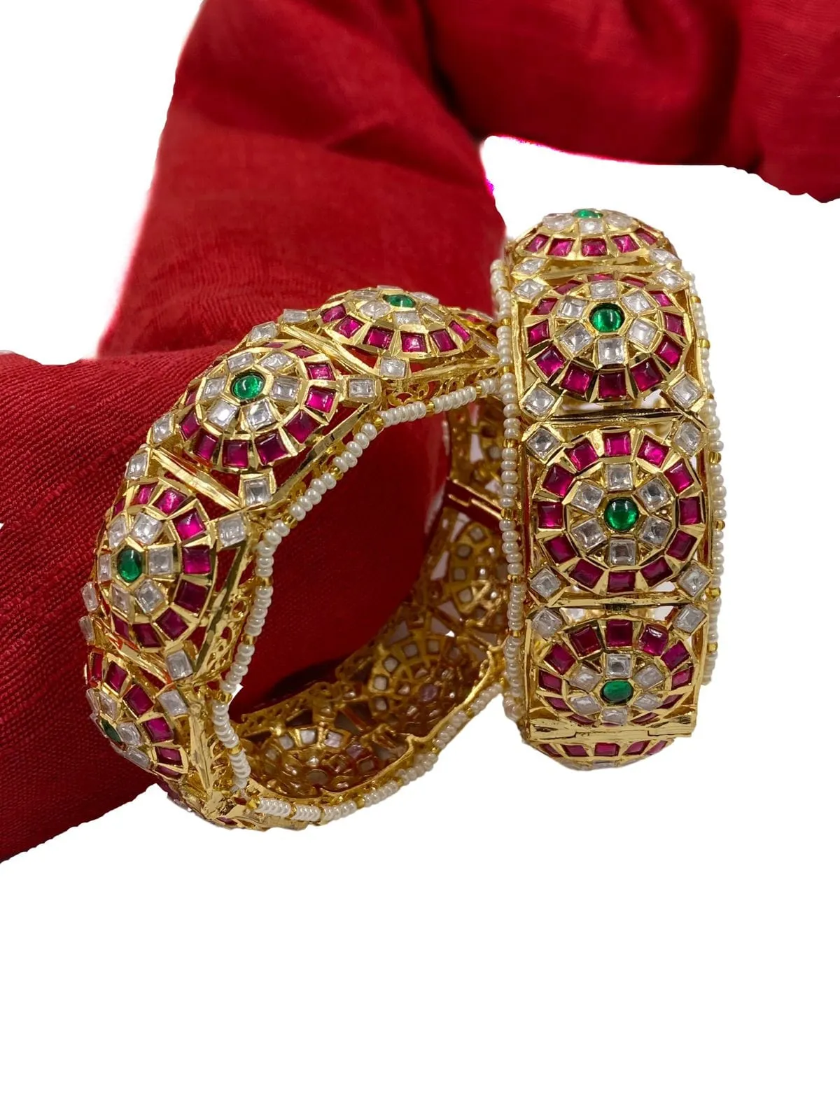 Designer Multi Color Jadau Kundan Bangles For Women