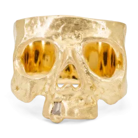 Diamond Snaggletooth Skull Ring - Size 6 - 11486