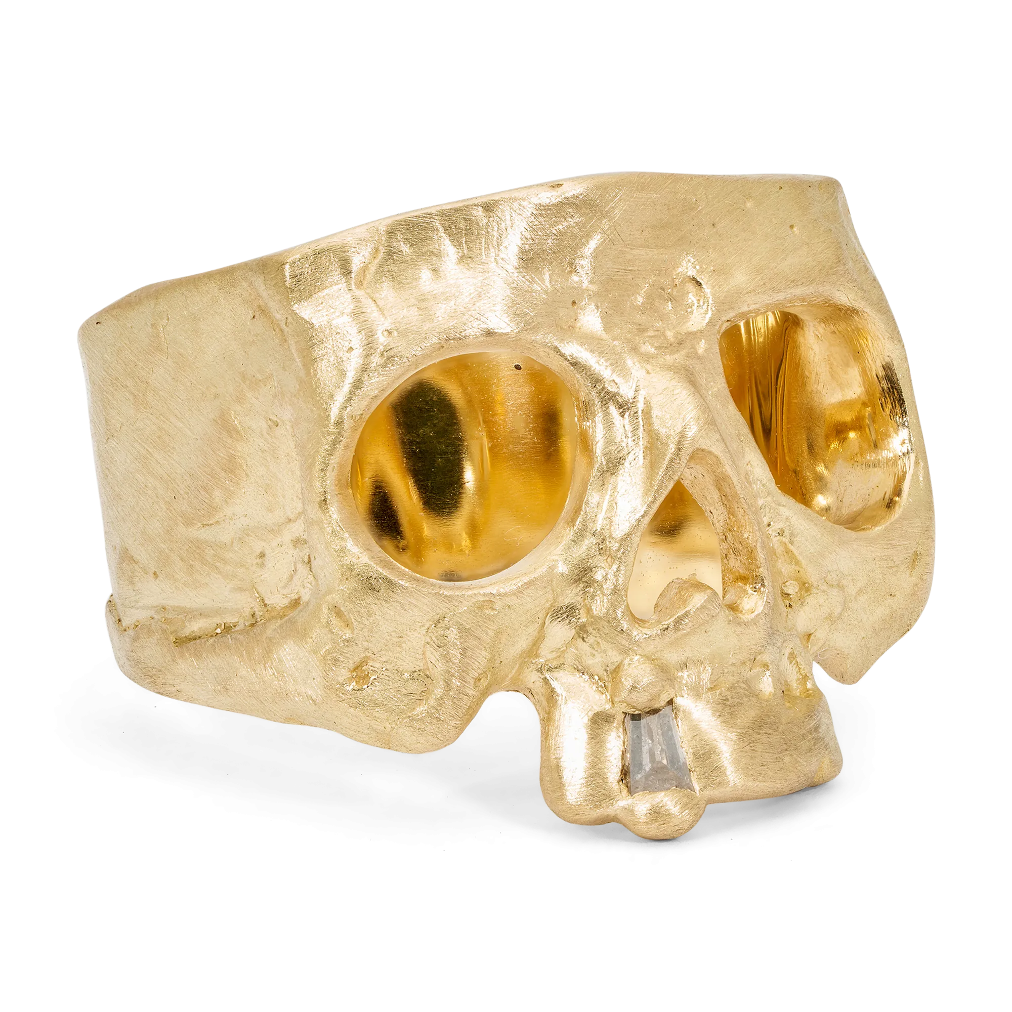 Diamond Snaggletooth Skull Ring - Size 6 - 11486