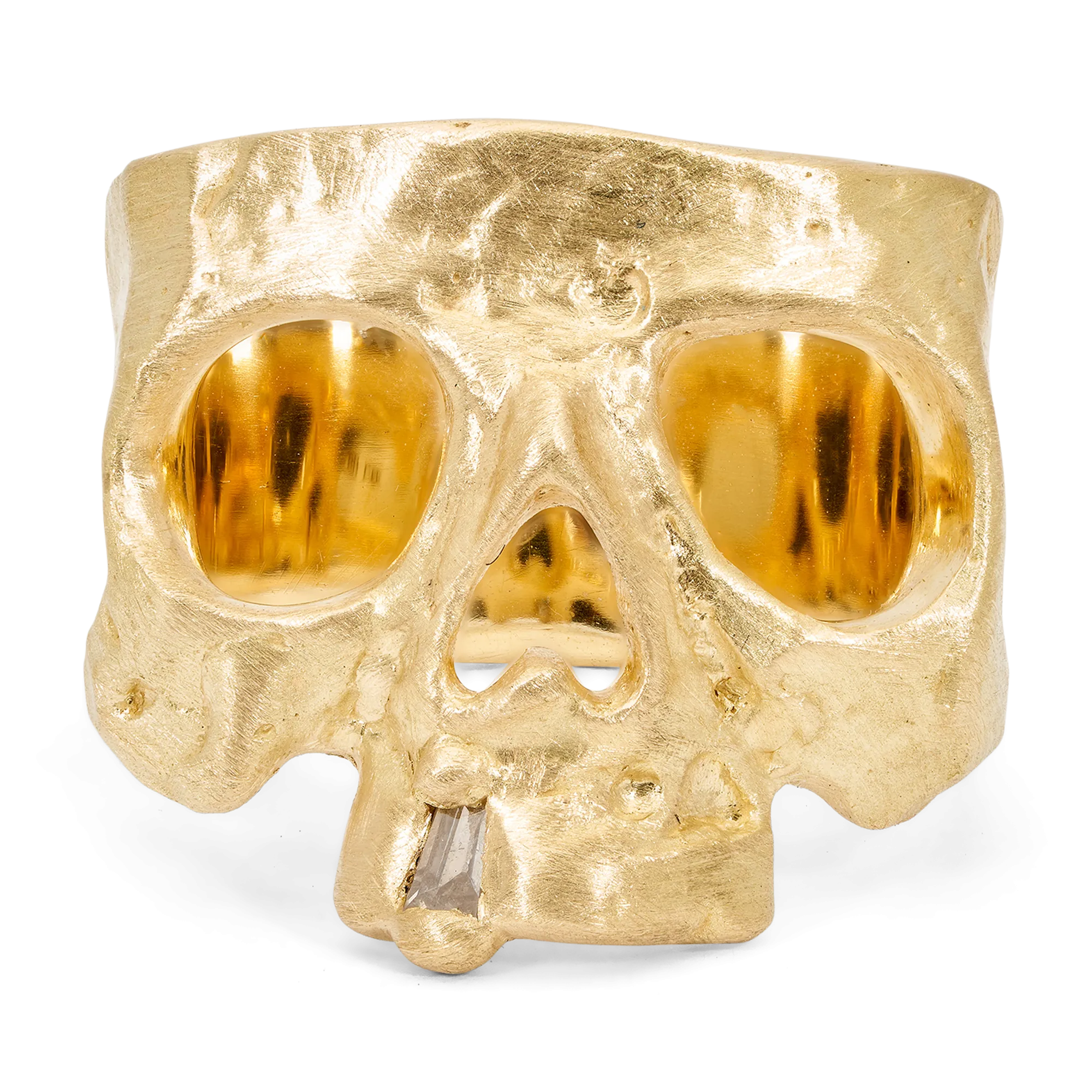 Diamond Snaggletooth Skull Ring - Size 6 - 11486