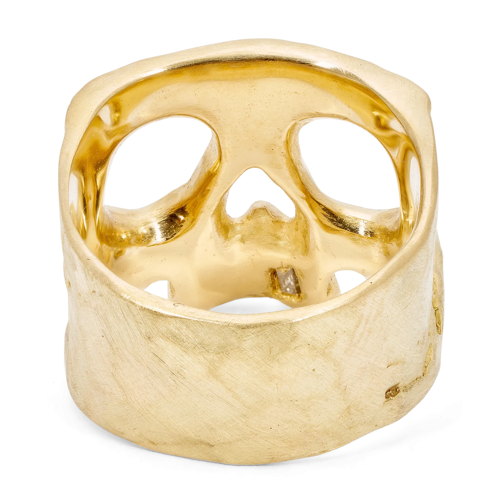 Diamond Snaggletooth Skull Ring - Size 6 - 11486