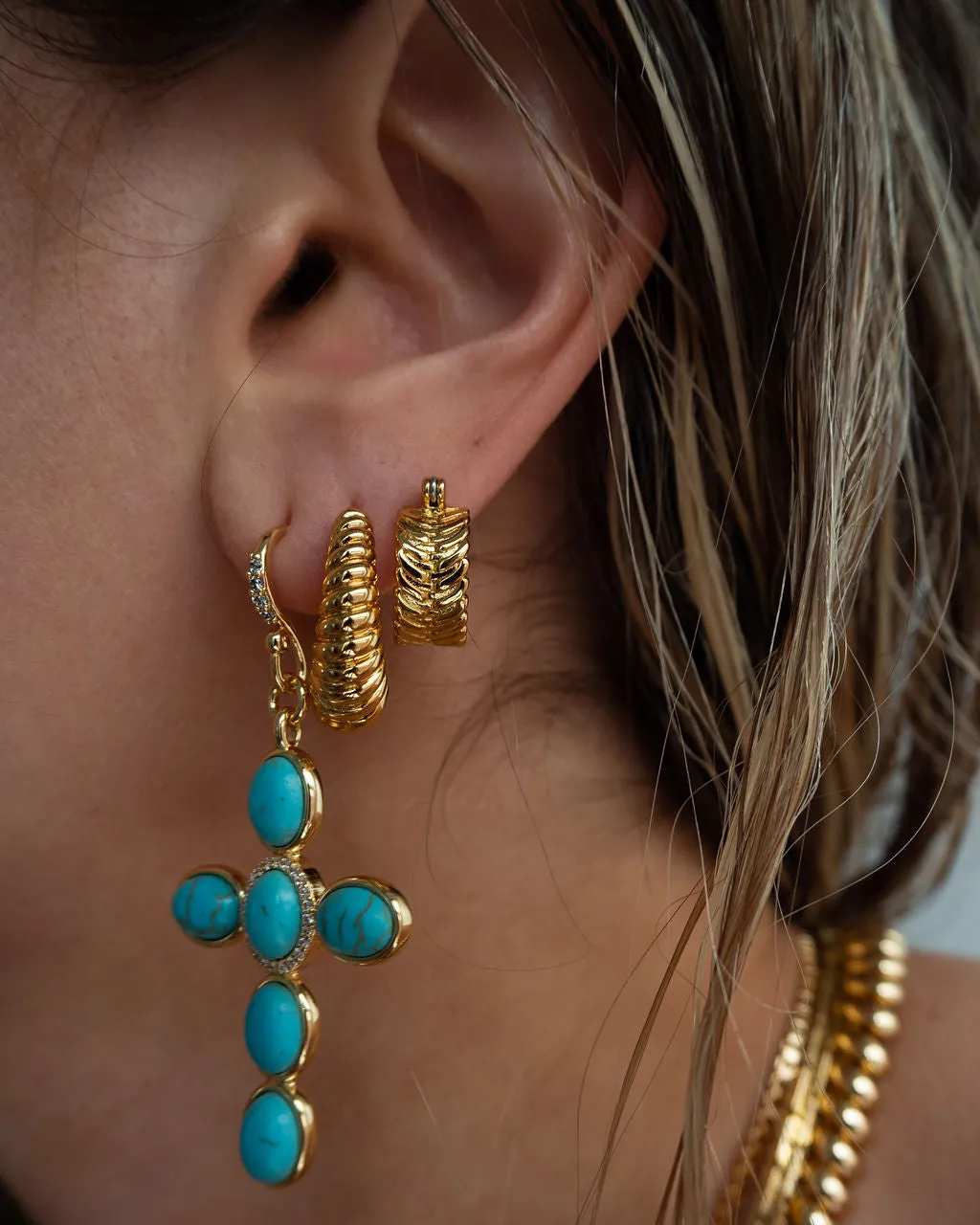 Dazzling Domenico Silver Chain Hoops