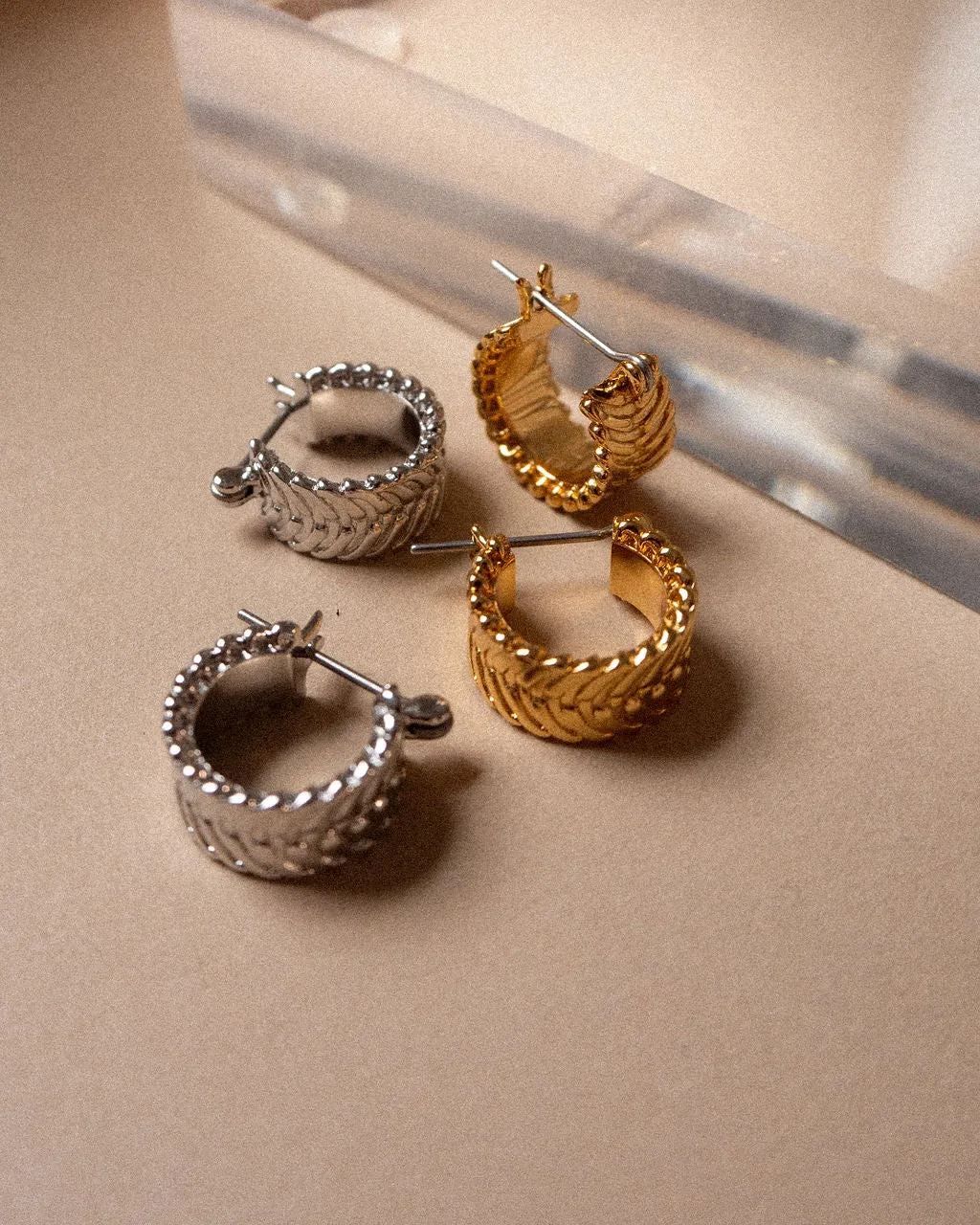 Dazzling Domenico Silver Chain Hoops