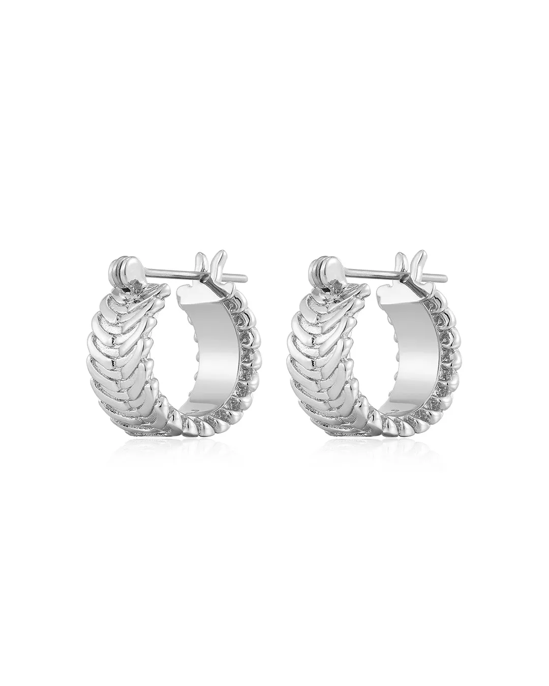 Dazzling Domenico Silver Chain Hoops