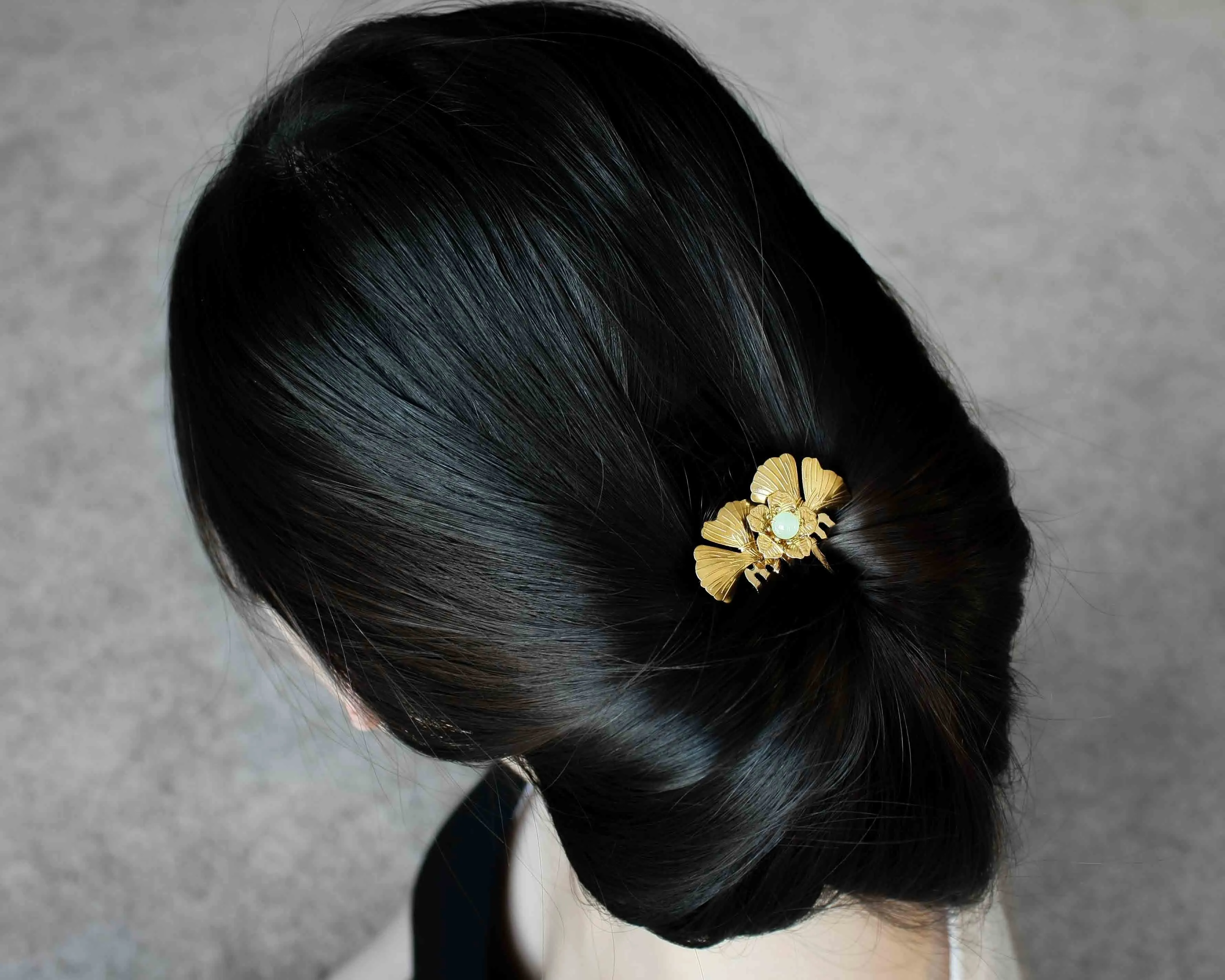 Dual-Tone Ginkgo Hair Comb