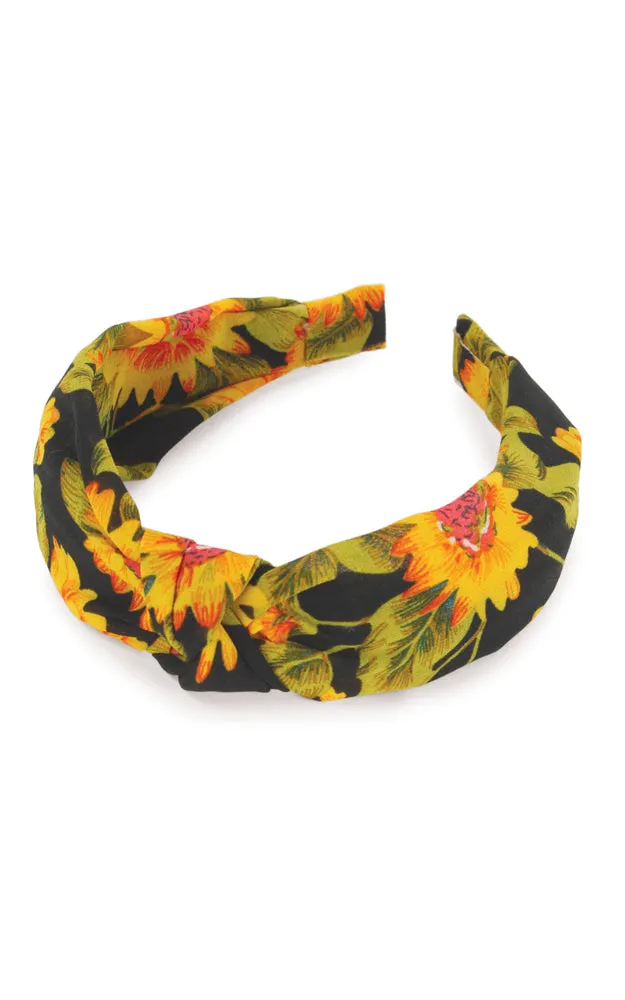EHB10134 Sun Flower Print Pattern Knotted Headband 12pcs Pack