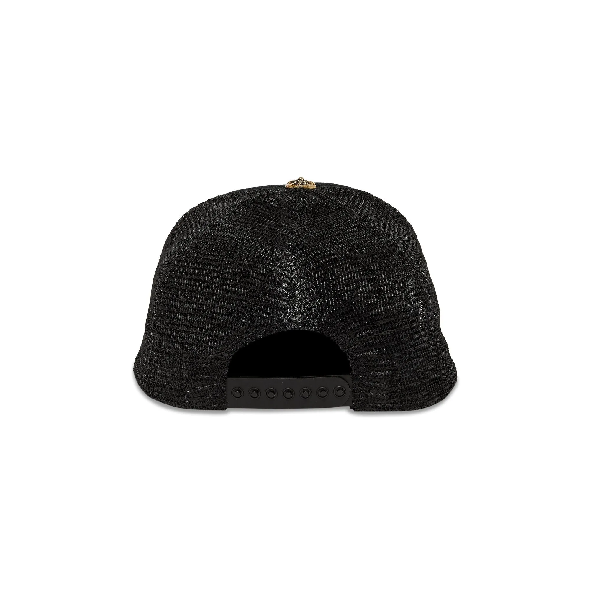 Exclusive Chrome Hearts St. trucker cap. Barths Cemetery Cross, black/orange