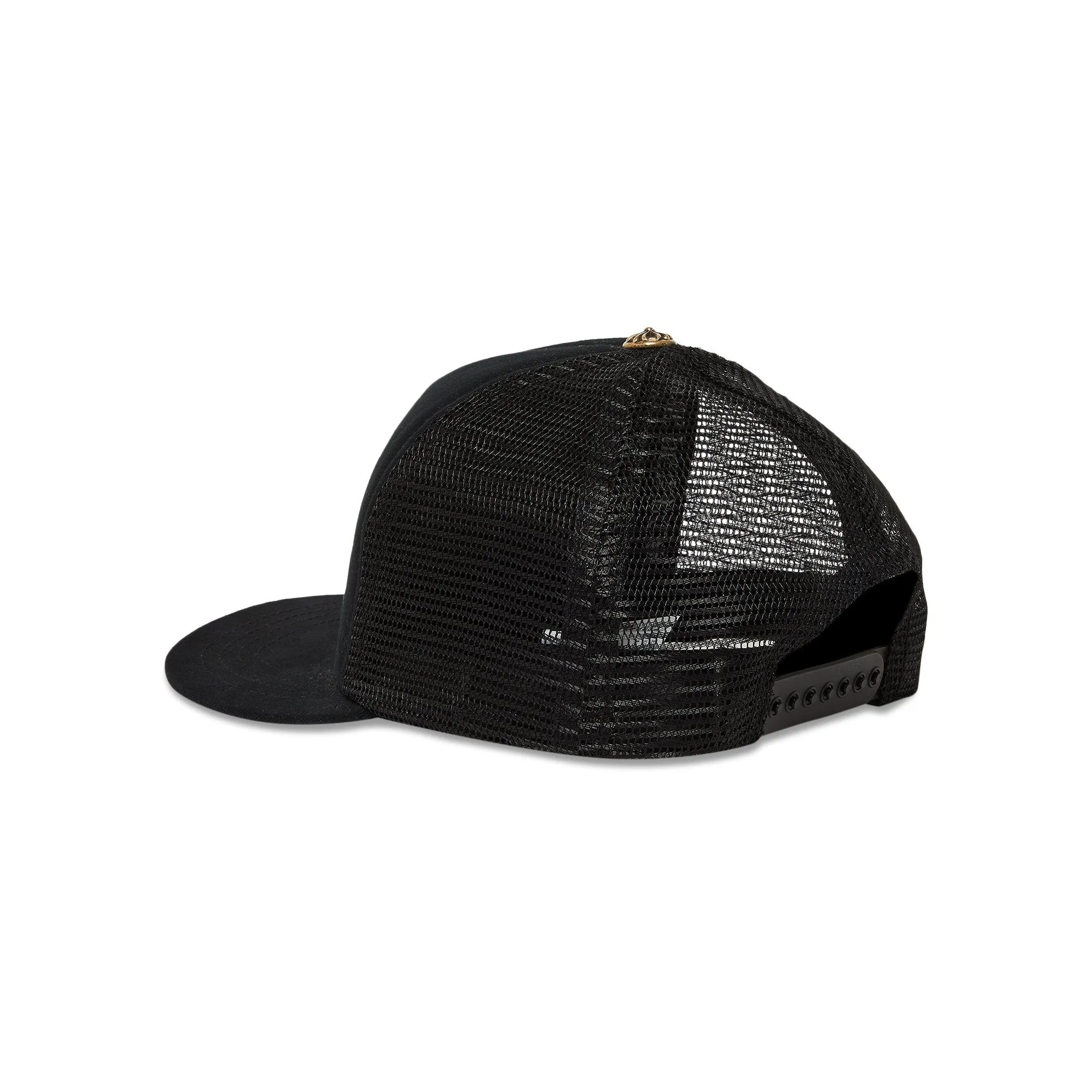 Exclusive Chrome Hearts St. trucker cap. Barths Cemetery Cross, black/orange
