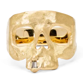 Extra Small Diamond Snaggletooth Skull Ring - Size 2.5 - 9987