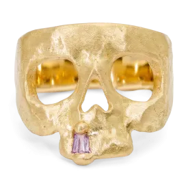 Extra Small Purple Snaggletooth Skull Ring - Made to Order