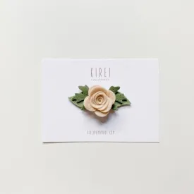 Felt Rose Headband - Almond Cream