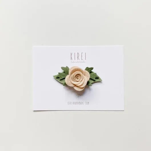Felt Rose Headband - Almond Cream