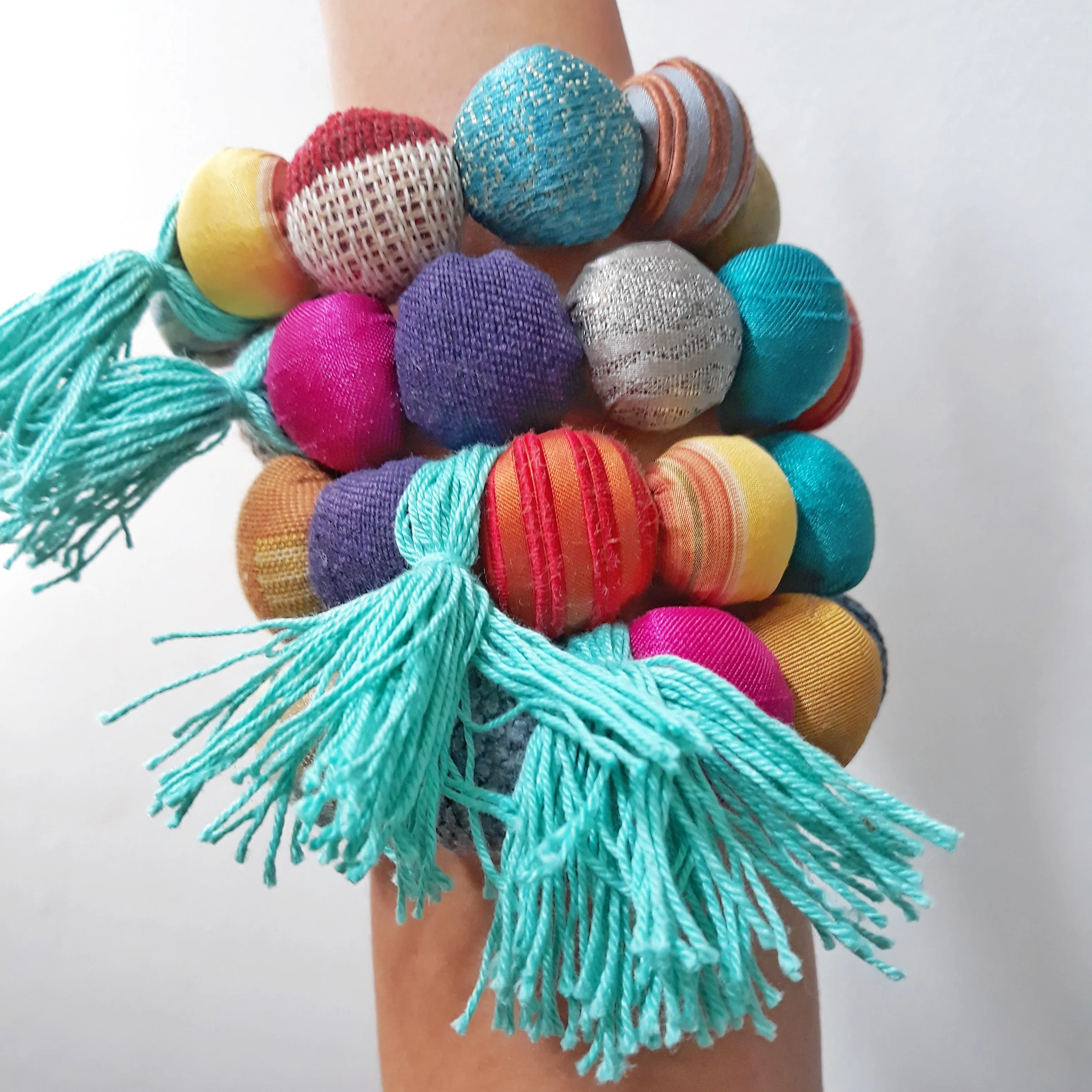 fiesta bangle - double row, blue